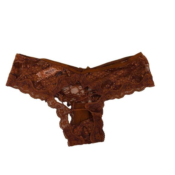 Victoria's Secret Copper Very Sexy Cheeky Panty Lace Boudoir Womens Small - Picture 6 of 7